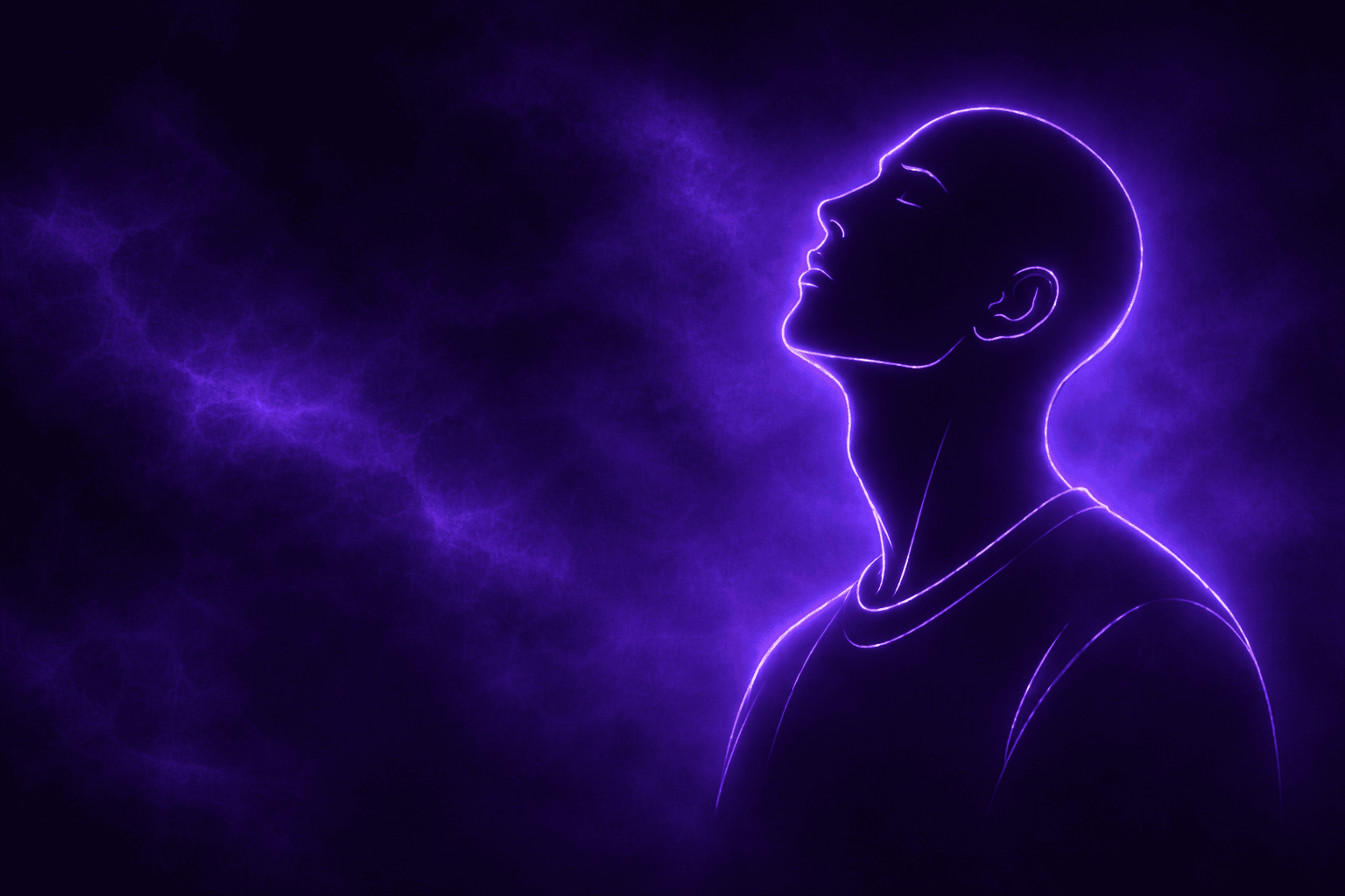 Visuel neon violet de VinBot